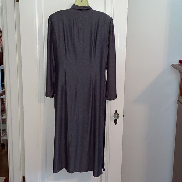 Vtg 80s Jennifer Jeffries long gray thin jacket with side slits - Picture 9 of 12